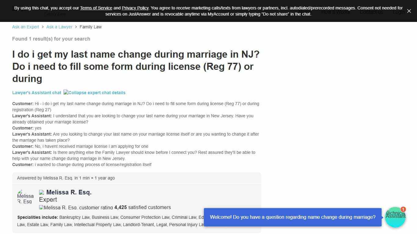 I do i get my last name change during marriage in NJ? Do i need to fill some form during license (Reg 77) or during